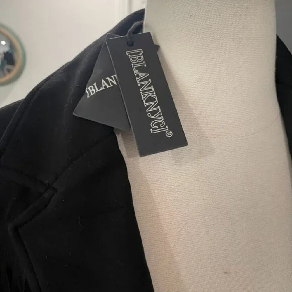 BLANK NYC Fringe Trim Ponte Blazer in Show Stopper NWT Size XS - Picture 7 of 8